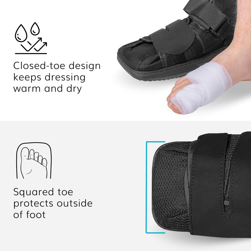 BraceAbility Closed Toe Medical Walking Shoe - Lightweight Broken Toe Cast Boot, Fractured Foot Brace for Metatarsal Stress Fracture, Post-op Bunion, Hammertoe Recovery - For Men or Women (M) Medium - BeesActive Australia