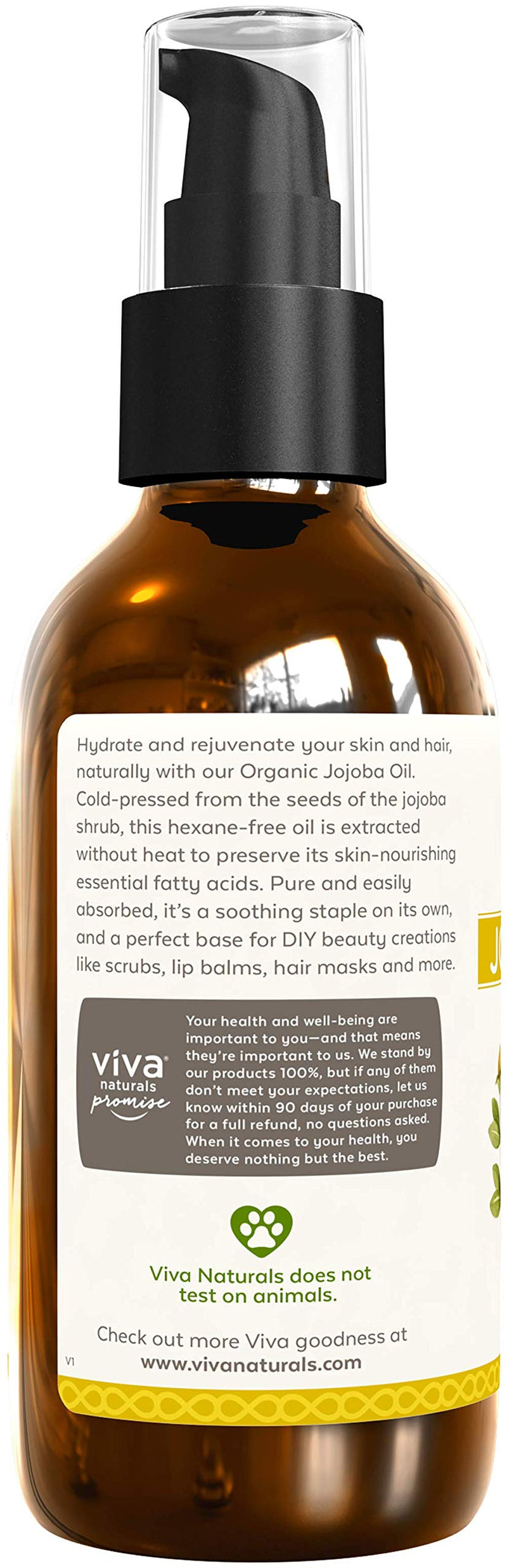 Certified Organic Jojoba Oil ; 100% Pure & Cold Pressed, Natural Moisturizer for Face and Hair and Great for all Skin DIYs (Polishes, Masks, Body), 4 oz - BeesActive Australia