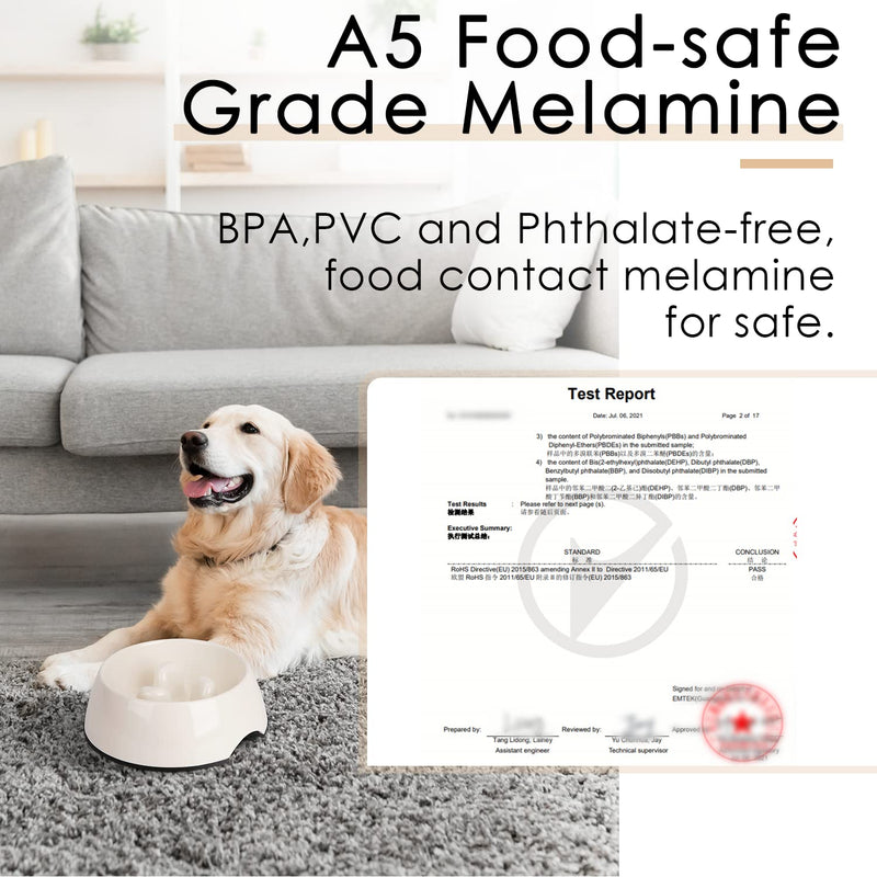 SUPERDESIGN Slow Feeder Dog Bowl Cat Bowl - Slow Eating Habit Maker Dog Cat Food Bowl Anti-Gulping Puppy Slow Feeder Bowl for Dry Wet Raw Food Non-Slip Slow Feeder for Small Medium Large Super Design Round-Gream White 1 Cup - BeesActive Australia