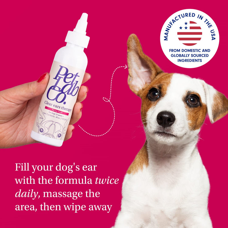 Petlab Co. - Clear Ears Therapy Ear Cleaner for Dogs - Supporting Yeast, Itchy Ears & Healthy Ear Canals - Alcohol-Free Dog Ear Wash - Optimized Dog Ear Cleaner Solution - Packaging May Vary - BeesActive Australia