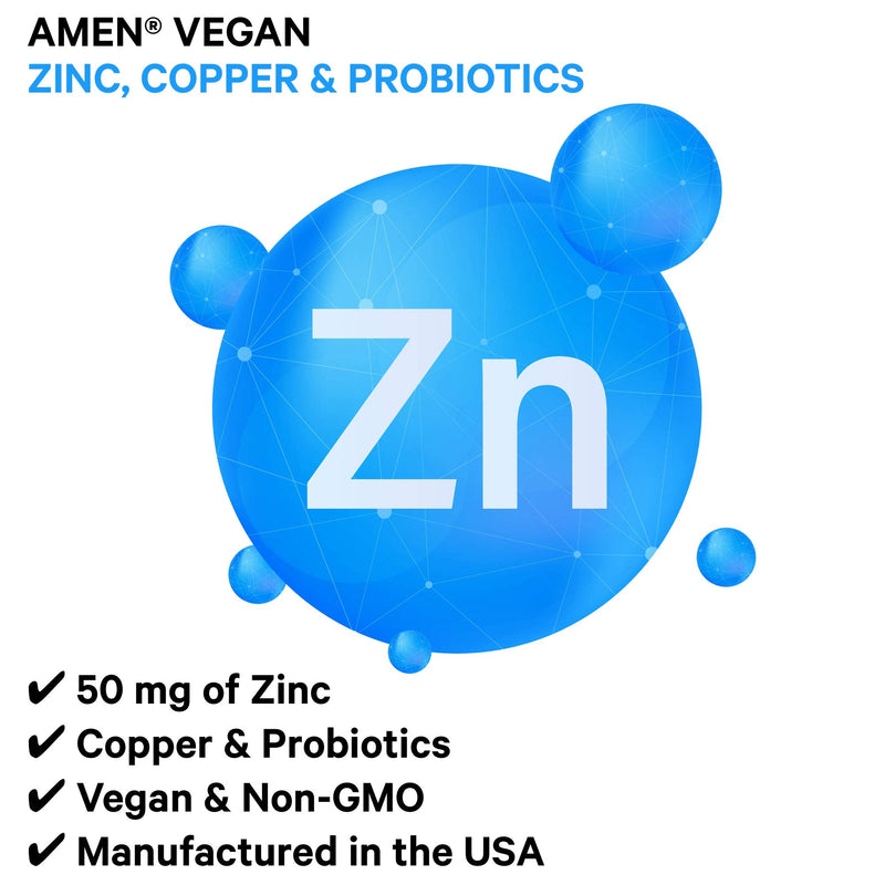 Zinc & Copper Supplement + Probiotics � 3 Months Supply � One Per Day - 50 mg Zinc Picolinate Vitamin Pills - Essential Minerals Supplements � 2 Billion CFUs Probiotic � Vegan, Non-GMO - 90 Capsules - BeesActive Australia