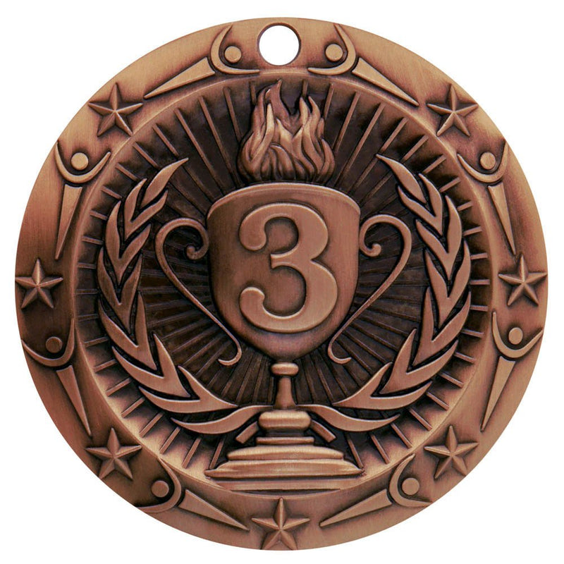 Decade Awards Place Medal World Class Medal - 3 Inch Wide Medallion with Stars and Stripes American Flag V Neck Ribbon - BeesActive Australia