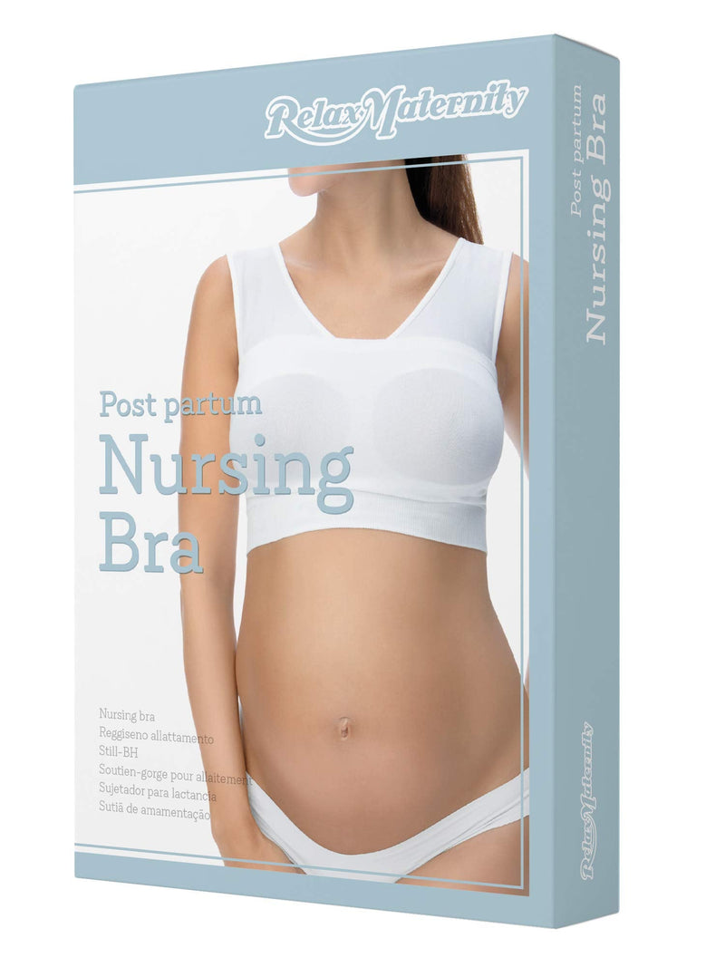 RelaxMaternity 5700 Cotton Support Nursing Bra, 100% Made in Italy XX-Large White - BeesActive Australia