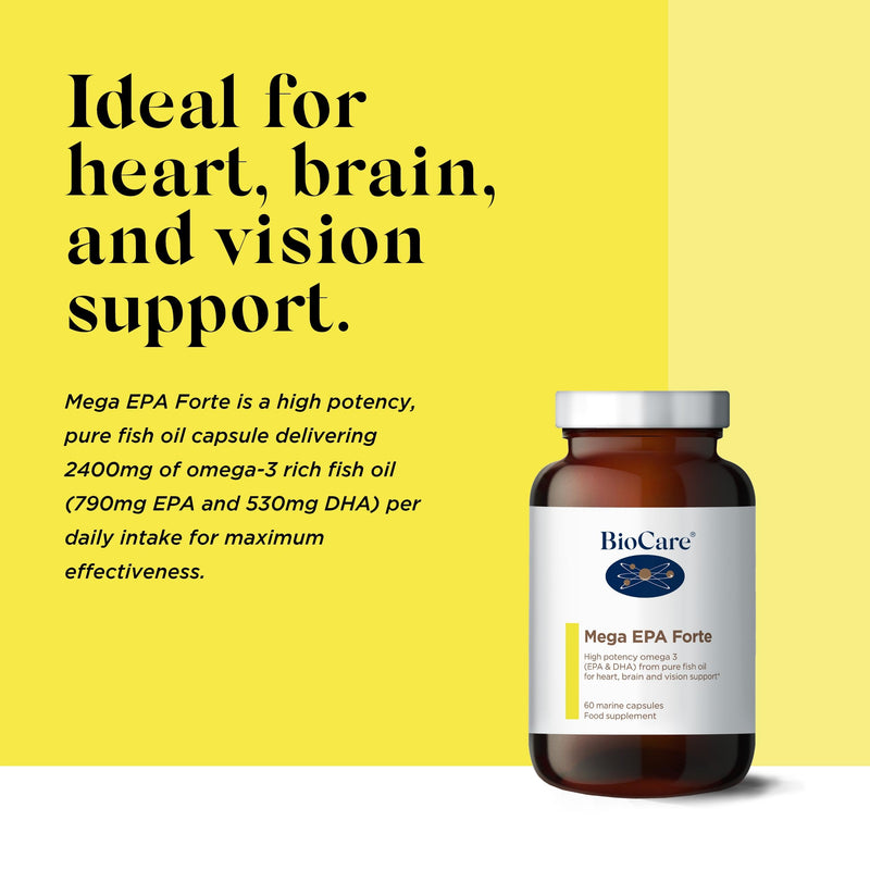 BioCare Mega EPA Forte (Omega-3 Fish Oil) | Heart, Brain & Vision Support - 60 Capsules 60 Count (Pack of 1) - BeesActive Australia