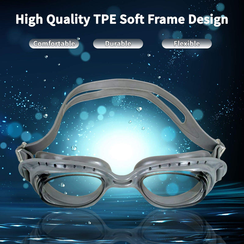 Water Gear Elite Anti-Fog Swim Goggles Clear/Silver - BeesActive Australia
