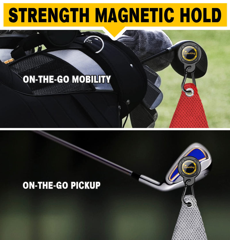 SisterAling Magnetic Clip for Golf Towel,Removable Industrial Magnetic Accessories Design for Strong Hold to Golf Carts or Clubs (Black, 2) Black - BeesActive Australia