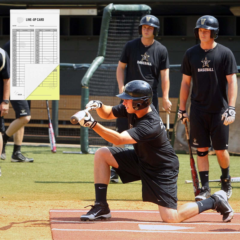 DTESL Baseball Softball Lineup Cards 30 Games, 4.53 x 7.87 Inch Lineup Sheet Games with 16 Player Roster Baseball Scorebook Coaching，4 Part Carbonless Copies,Softball Lineup Cards,Lineup Cards 50 - BeesActive Australia