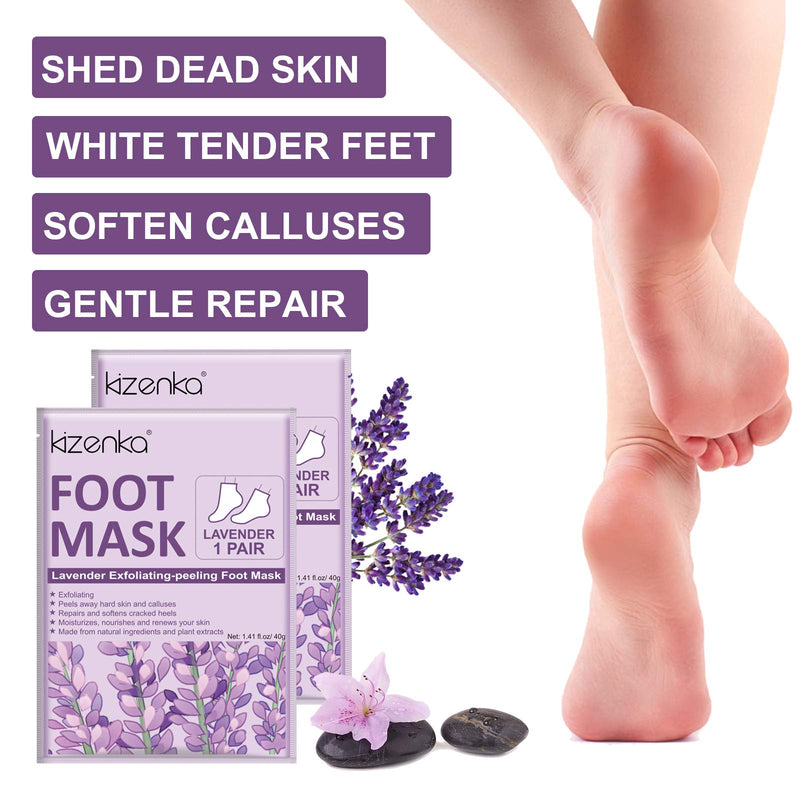 Foot Peel Mask, 3 Packs Exfoliating Foot Mask Lavender Foot Mask Moisturising Socks for Soften Calluses and Remove Hard Skin fits for Men and Women - 3 Pairs - BeesActive Australia