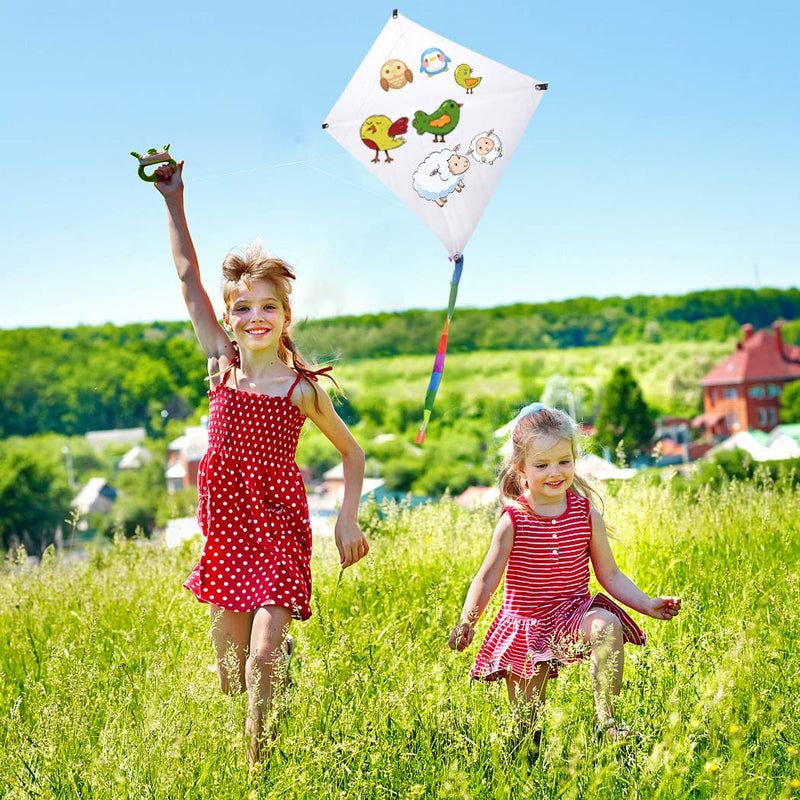 B bangcool DIY Kids Kite Kites Making Painting White Paper Blank Kites with Swivel Line for Boys & Girls Outdoor Park Beach Grassland Activities(10PCS) - BeesActive Australia