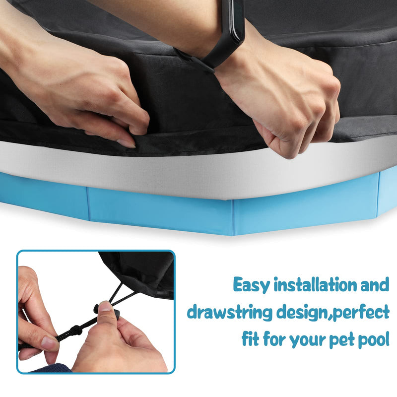 Rypet Dog Pool Cover Foldable Round Pool Pet Collapsible Swimming Pool Cover Kiddie Pool Cover Portable Pool Accessories for Dog Kiddie Pool Bathing Tub XX-Large - 63"*12" - BeesActive Australia