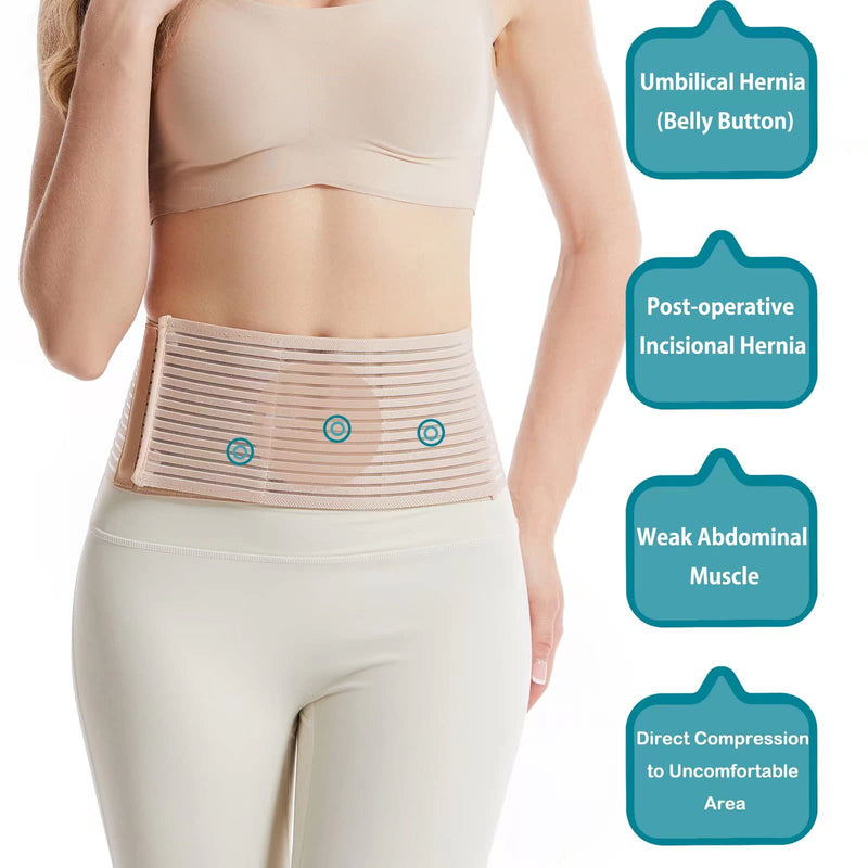 Umbilical Hernia Belt | Abdominal Hernia Belt for Men & Women | Belly Button Umbilical Hernia Binder w/ 2 Hernia Compression Pads | Ventral, Epigastric & Post Surgery Support Belts Large/X-Large (Pack of 1) - BeesActive Australia