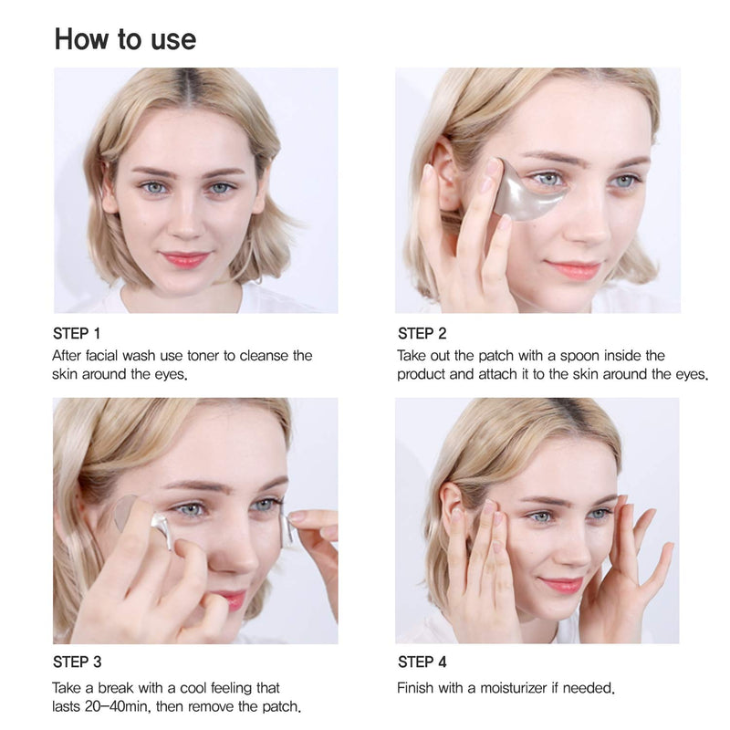 Mizon Premium Under Eye Patches Eye Masks with Pearl, Eye Gel Treatment Masks for Puffy Eyes, Eye Pads for Dark Circles, Under Eye Bags, Wrinkle Care, Moisturizing, Improves Elasticity 60 PCS - BeesActive Australia