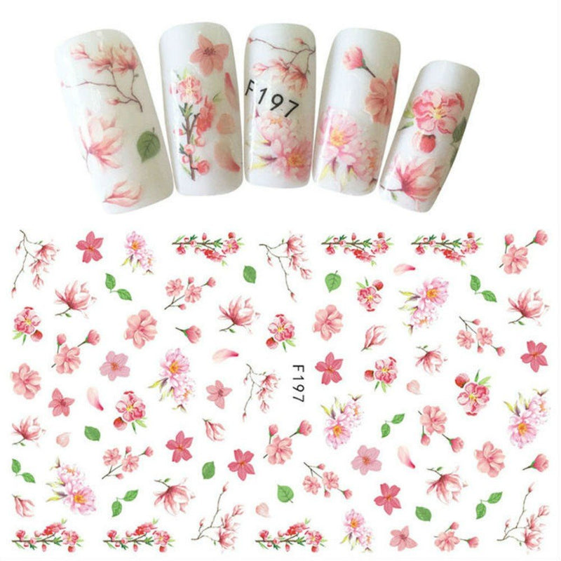 AKOAK 4 Sheet/Set Nail Water Decal Stickers Animal and Floral Pattern Transfer Sticker Manicure Nail Art Decoration - BeesActive Australia