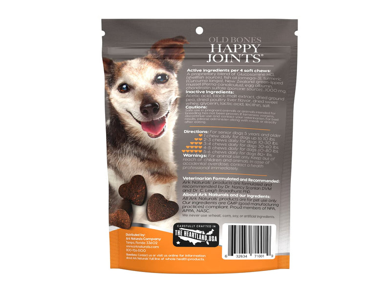 Ark Naturals Gray Muzzle Old Bones Happy Joints Maximum Strength Joint Chews for Senior Dogs, Vet Recommended to Support Cartilage and Joint Function, Glucosamine Original - BeesActive Australia