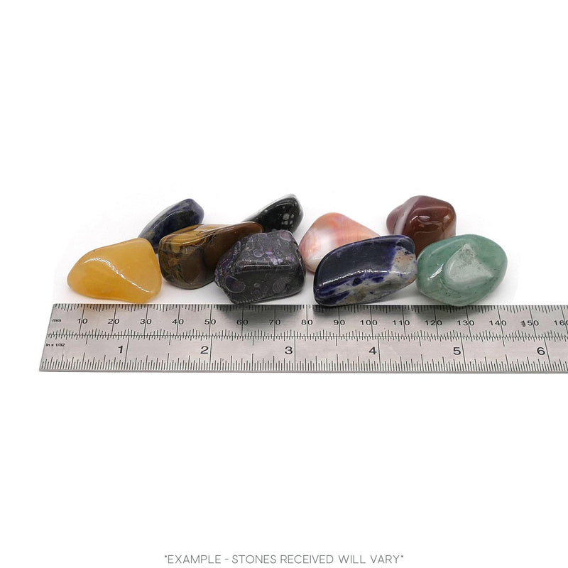Polished Tumblestone Gemstones, Pocket Reiki, Chakra, Mineral Rocks, 100g Pack (8 to 10 Stones) Size: Large Mix 25mm - 40mm Mixed Stones - BeesActive Australia