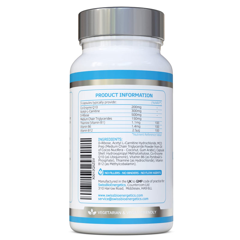 CardioDefence � 90 Capsules � a Precise Balance of CoQ10, D-Ribose, Acetyl L-Carnitine, B Vitamins and MCT to contribute to The Normal Function of The Heart and Reduce Tiredness and Fatigue - BeesActive Australia
