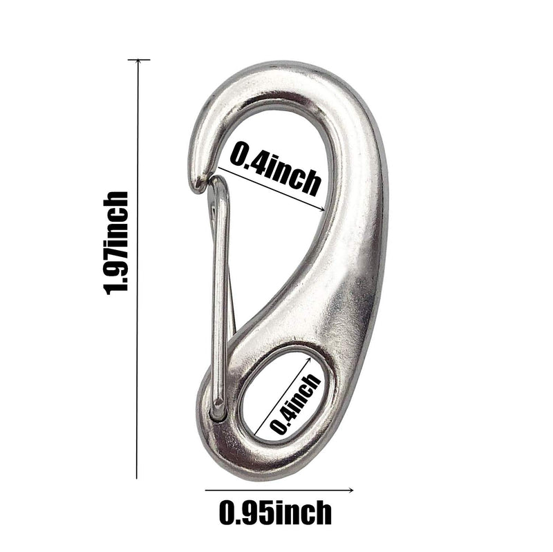 Flag Carabiner Hooks 4 Pack Stainless Steel Spring Snap Hooks Clips for Keychain Backpack Climbing Hiking Gym and Attach Dog Leashes Carabiner Clips - BeesActive Australia