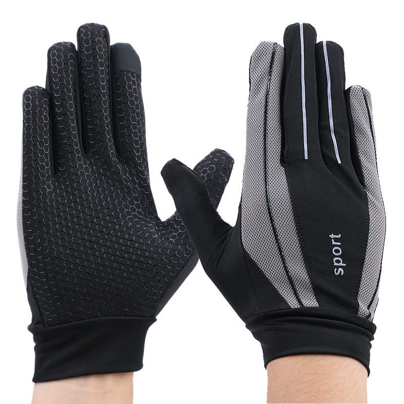 Summer Driving Gloves Men Anti-UV Protection Sunscreen Touchscreen Cooling Mesh Breathable Gloves Cycling Riding Full Palm Sport Non-Slip Grip Motorcycle Golf Mittens Grey - BeesActive Australia