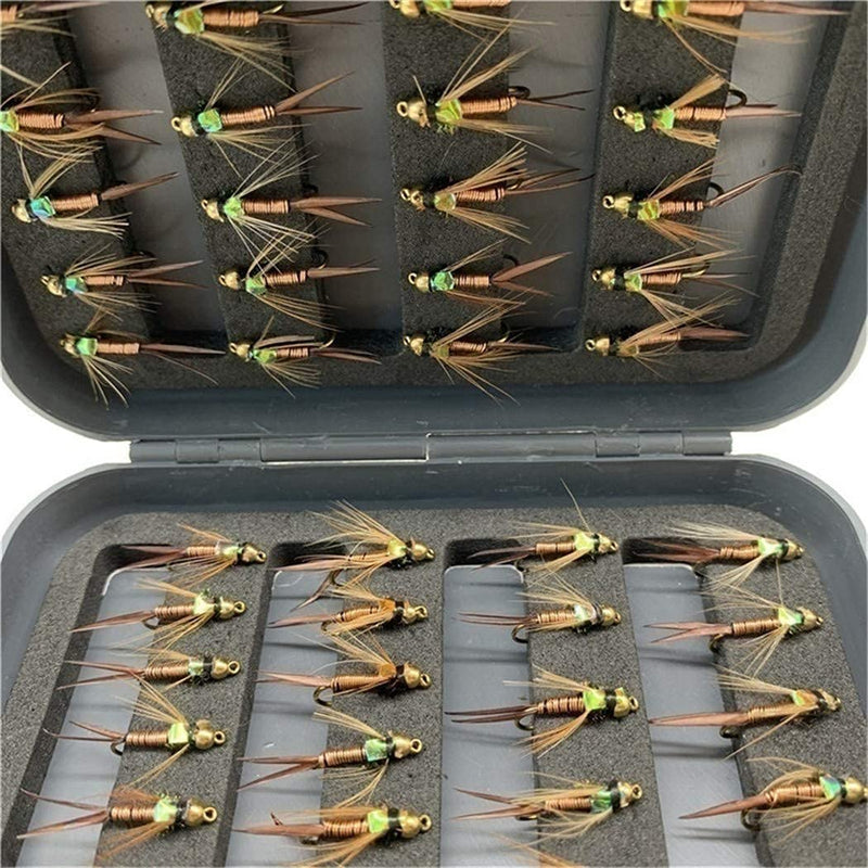 OutdoorFishing Flies Nymph Assortment Trout Fishing Flies (24-48Pcs) 24Pcs/Box - BeesActive Australia