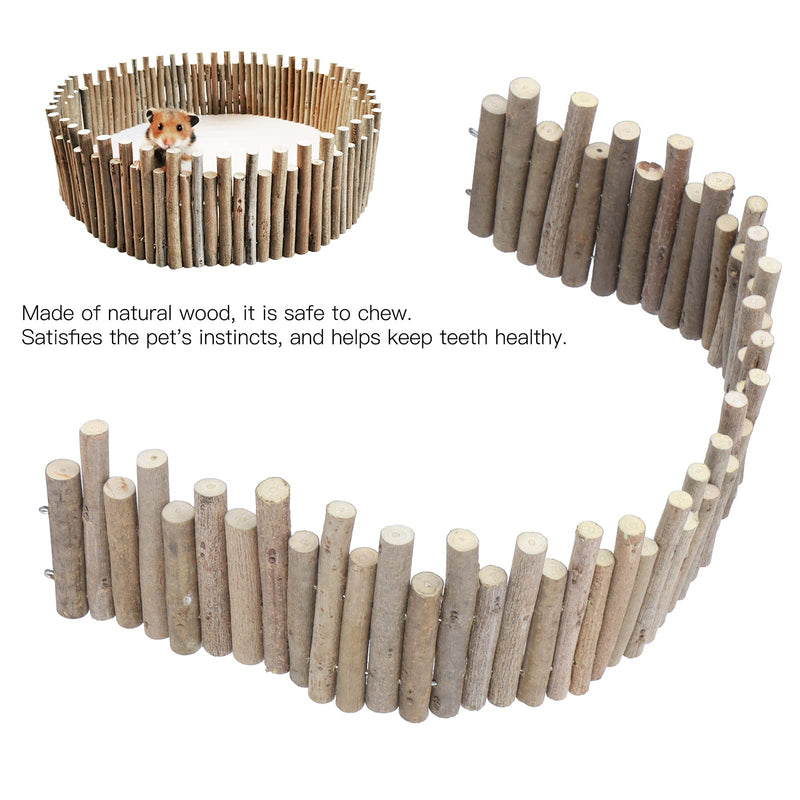 Hamster Wooden Bridge, Flexible Wood Hideout, Door Fence, Standing Climbing Platform Basket Accessories for, Mice, Gerbil, Chinchilla Chew Toys Decor 30CM - BeesActive Australia