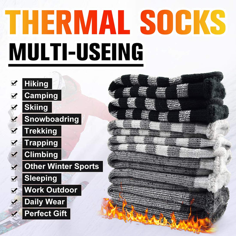 Winter Warm Thermal Socks for Men Women, Busy Socks Extra Thick Insulated Boot Heated Crew Socks For Extreme Cold Weather Small-Medium Black - BeesActive Australia