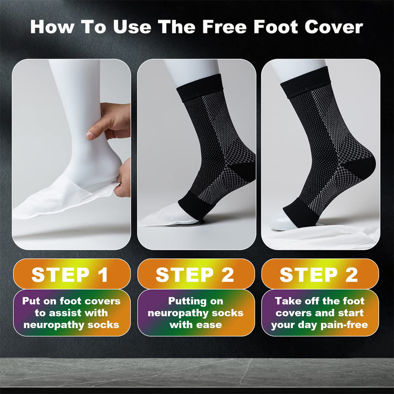 Neuropathy Socks for Women Men, Ankle Brace for Women,Soothe Relief Socks for Neuropathy Pain Women Black L/XL - BeesActive Australia
