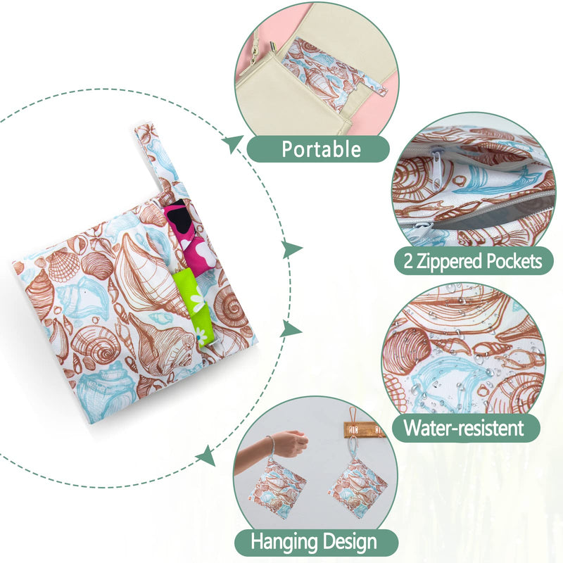 6PCS Small Cloth Menstrual Pads for Light Flow, Washable Bamboo Sanitary Pad and 1 Wet Bag(S 8 inch) S (Pack of 6) - BeesActive Australia