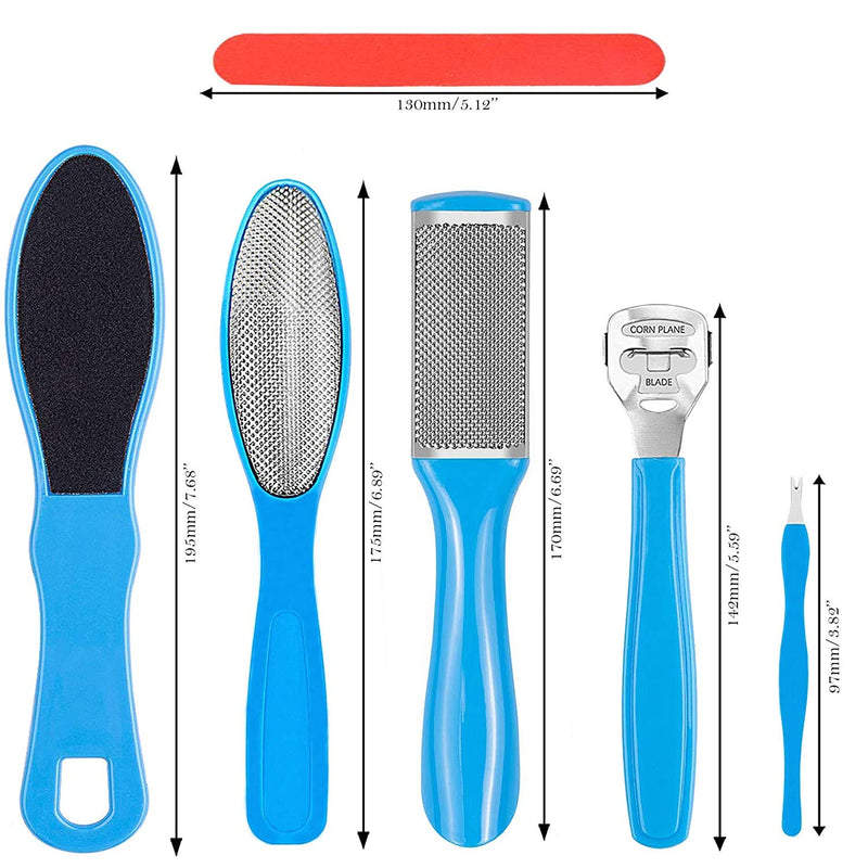 set of 8 in 1 Professional Pedicure Foot File Stainless Steel Foot File Callus Remover Foot Rasp for Women Men Home Travel Salon Foot Care Kit - BeesActive Australia