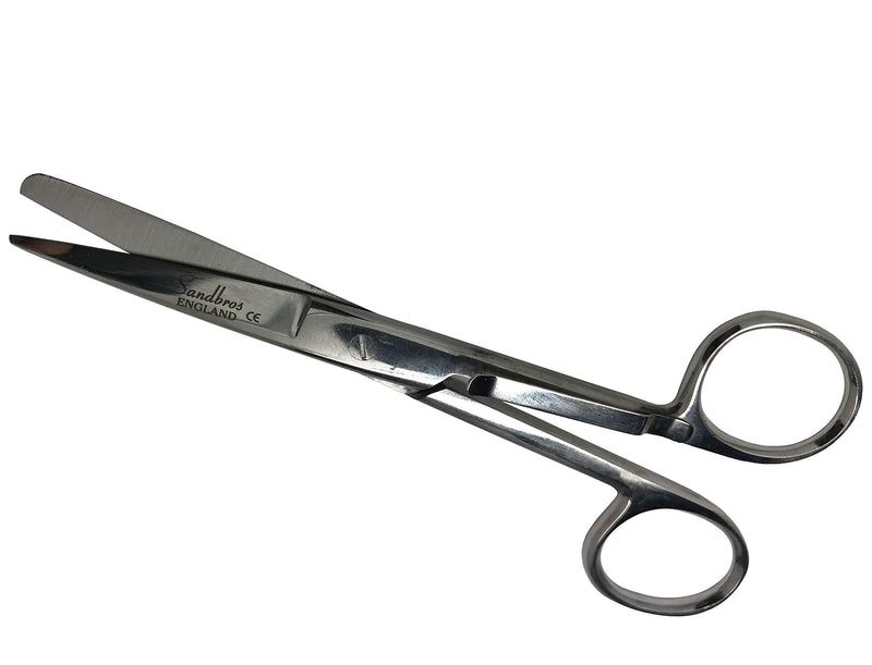 Quality Nursing Blunt/Sharp Dressing Scissors with Pocket Clip Brushed Stainless Steel S132 Autoclavable Code: (S132+S133) - BeesActive Australia