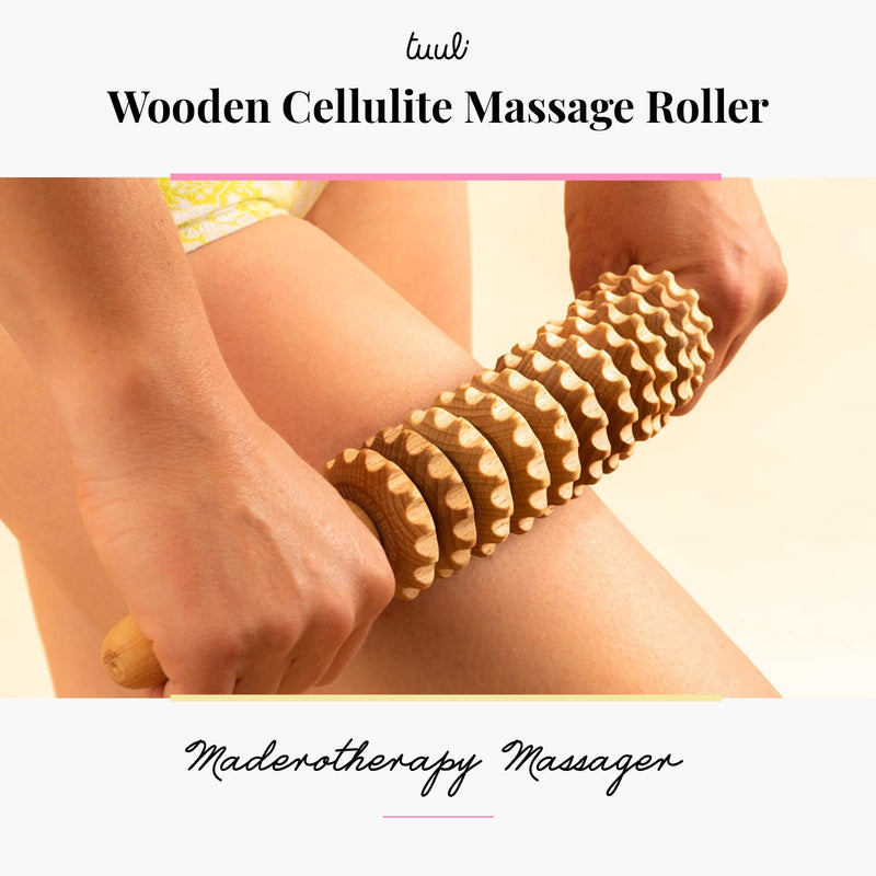 Tuuli Accessories Anti Cellulite Massage Roller Tool Massager Thigh Maderotherapy Wooden - BeesActive Australia