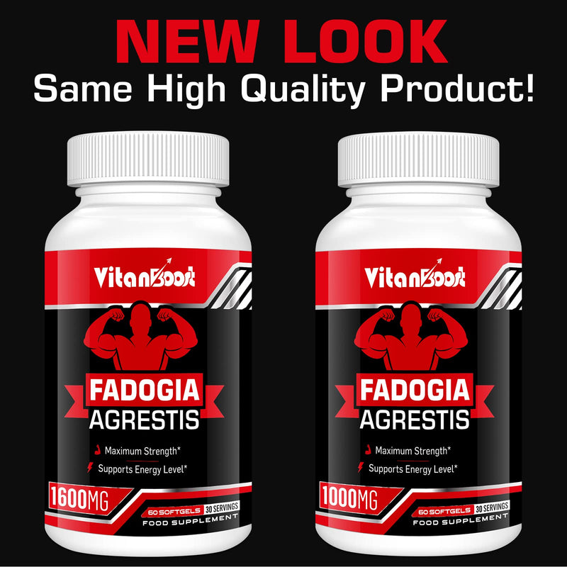 Vitanboost Fadogia Agrestis 1000mg with Ashwagandha & ZINC- Maximum Strength Fadogia Agrestis Extract Supplements - Drive, Athletic Performance & Muscle Mass - Gluten Free, Non-GMO, 60 Softgels 60Count (Pack of 1) - BeesActive Australia