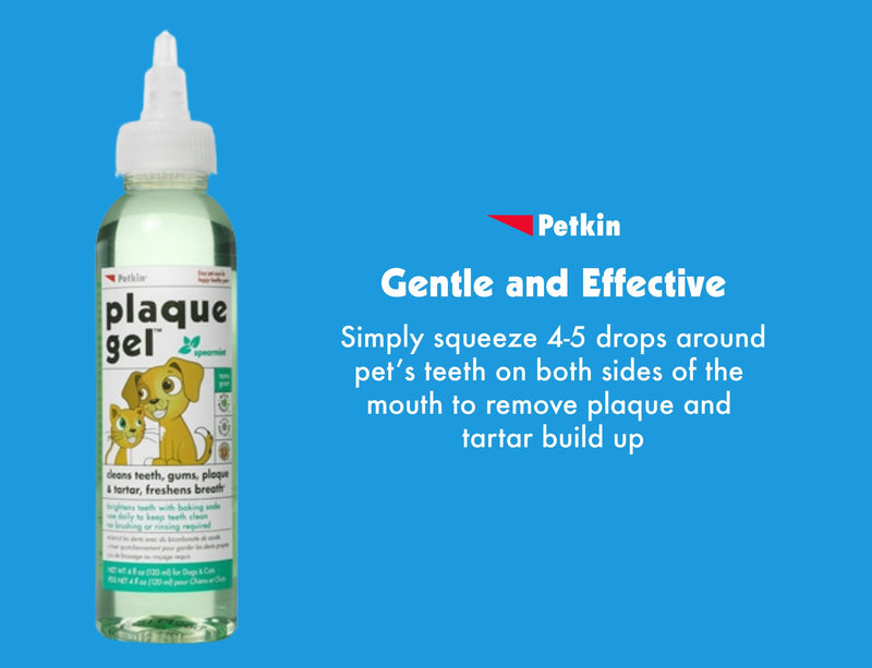 Petkin Plaque Remover Gel – Cleans Teeth and Gums, Removes Plaque and Tartar - Freshens Breath and Whitens Teeth with Baking Soda - Ideal for Daily Use, No Brushing or Rinsing - 4fl oz 1 Pack - BeesActive Australia