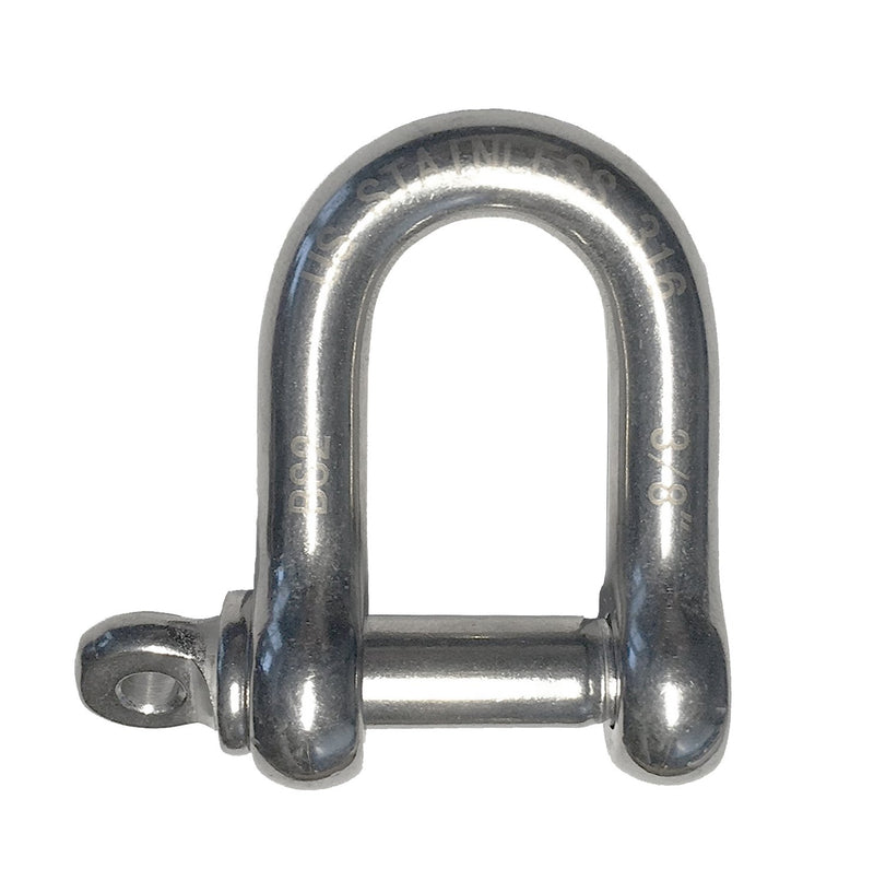 [AUSTRALIA] - 2 Pieces Stainless Steel 316 Forged D Shackle Marine Grade 3/8" (10mm) Dee 