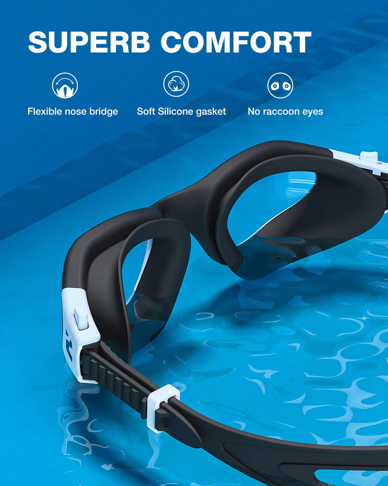 ZIONOR Swim Goggles, G1 SE Swimming Goggles Anti-fog for Adult Men Women A0 Clear Lens - BeesActive Australia