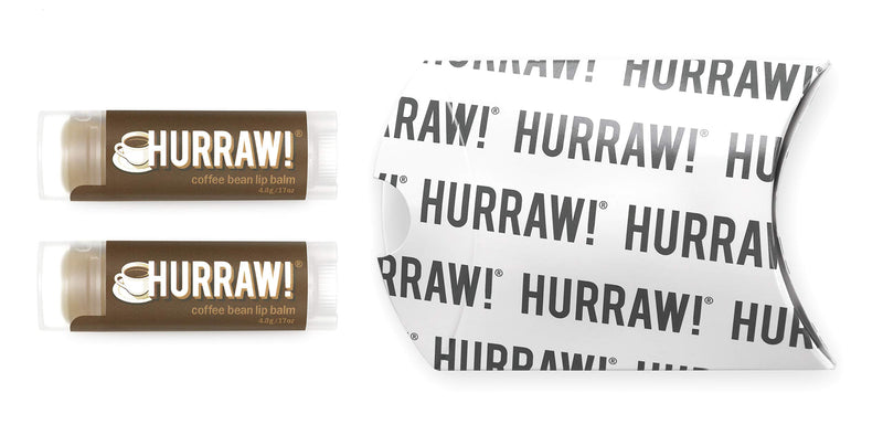 Hurraw! Coffee Bean Lip Balm, 2 Pack: Organic, Certified Vegan, Cruelty and Gluten Free. Non-GMO, 100% Natural Ingredients. Bee, Shea, Soy and Palm Free. Made in USA - BeesActive Australia