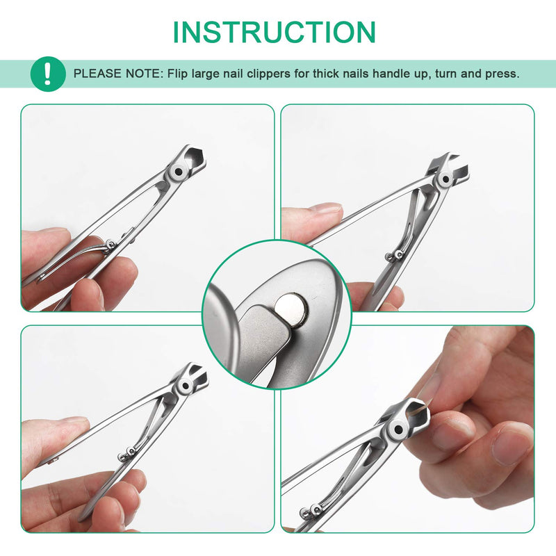 Toe Nail Clippers Nail Clippers Large Toenail Clippers for Thick Nails Heavy Duty Stainless Steel Toenail Clippers for Seniors Wide Jaw Opening,Ultra Sharp, Cuts Smoothly and Cleanly, Rust Proof Silver - BeesActive Australia