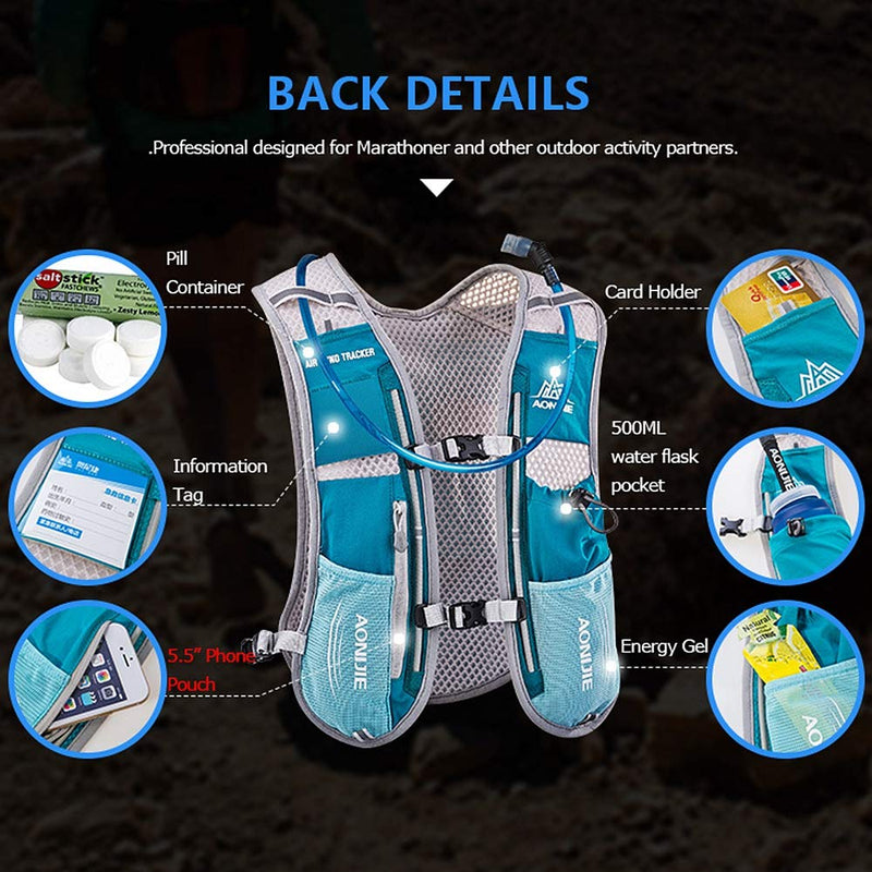 AONIJIE Hydration Vest Pack Backpack 5L Marathoner Running Race Hydration - BeesActive Australia