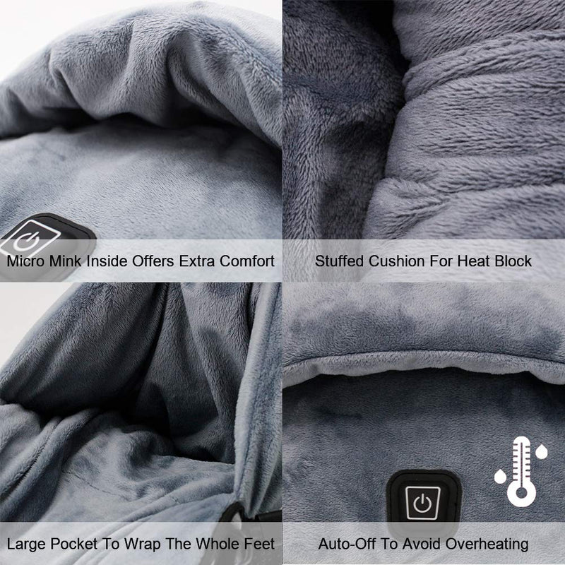 Electric Foot Warmer, Cold Feet Warmers for Home Use and Office Under Table Desk, with 3 Temperature Settings, Fast Heating for Heat Therapy & Pain Relief, Heated Foot Mat for Men & Women, Grey - BeesActive Australia