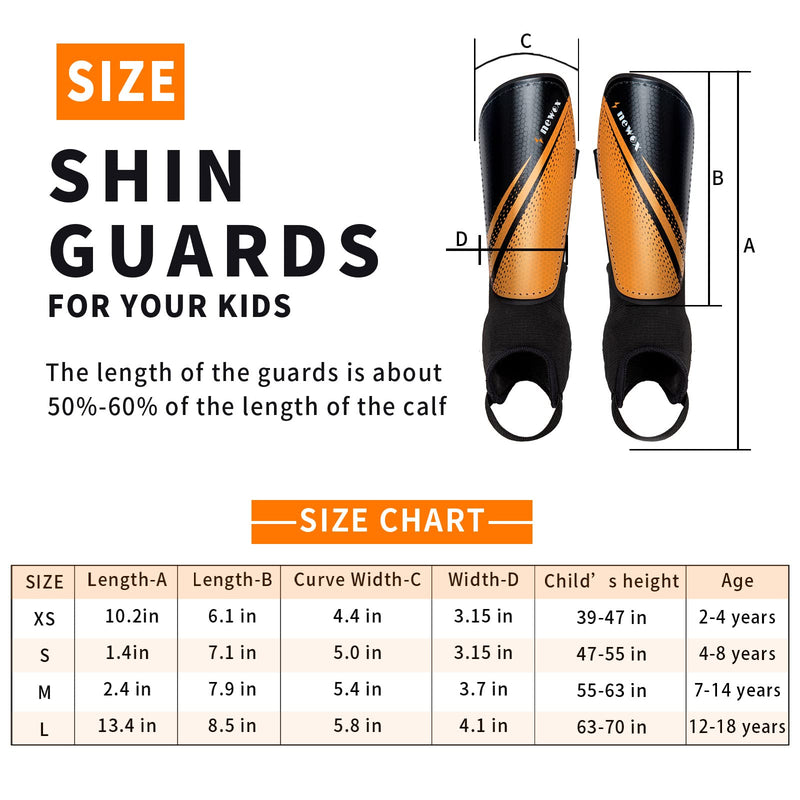 newox Soccer Shin Guards Youth - Protection Girls Shin Guards Soccer Youth - Soccer Sleevers Shin Pads - Soccer Shin Guards for Kids 3-16 Years Old Girls Boys Toddler Pink Orange+Black Large - BeesActive Australia