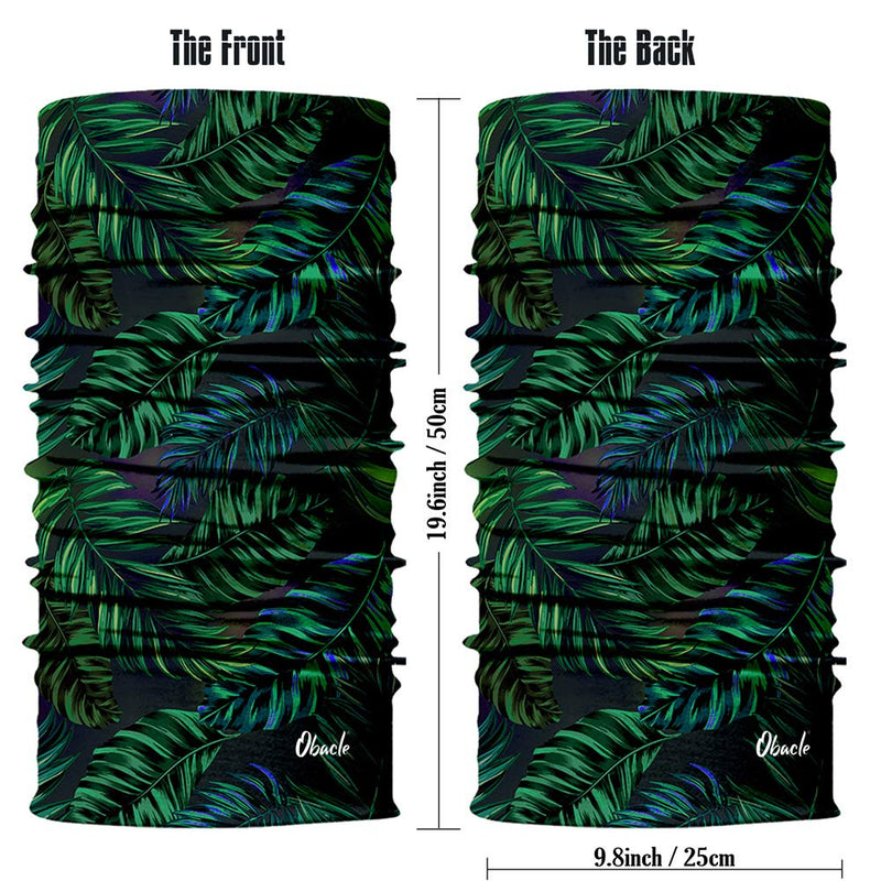 Obacle Neck Gaiter Face Mask Bandana for Dust Wind Sun Protection Seamless Tube Headband Bandana Thin Mask for Men Women for Motorcycle Riding Biker Fishing Cycling Running Sports Festival Raves Banana Leaf Green Purple - BeesActive Australia