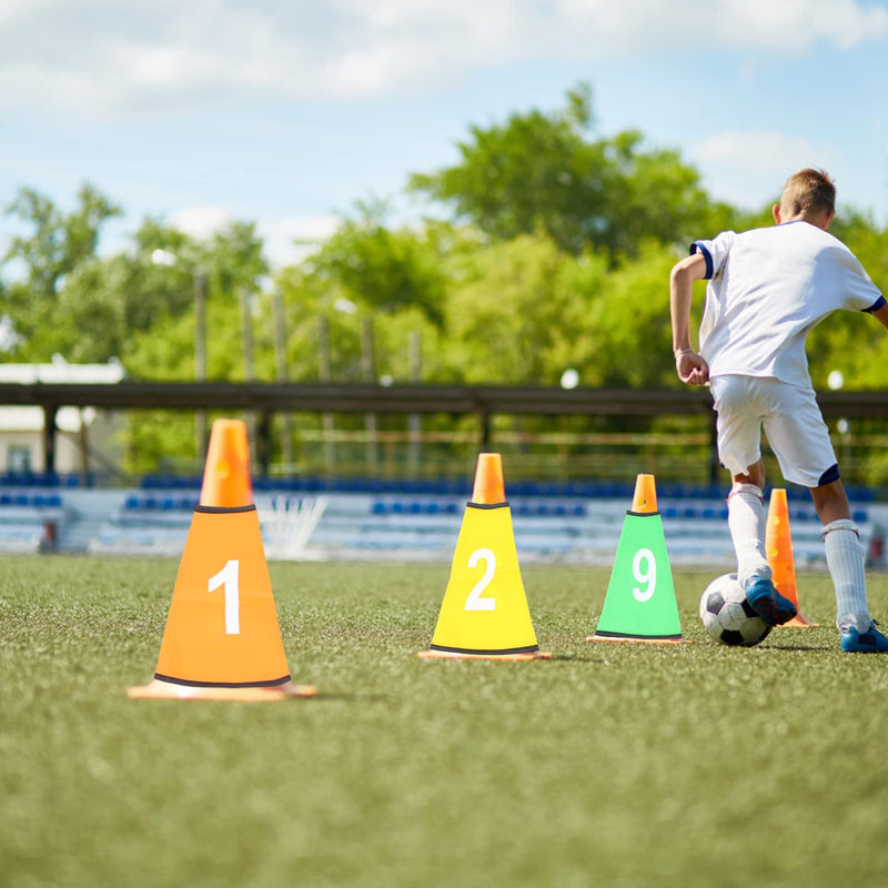 Toyvian Numbered Cone Cover 1- 10 Number: 10Pcs Soccer Cone Collar Traffic Cones Training Marker Cones Number Cover for Soccer Basketball Football Outdoor Game - BeesActive Australia