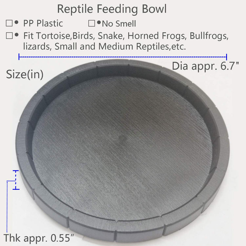 Fuongee Reptile Feeding Dish Bowl Food and Water Bowl Tortoise Dish Reptile Tank Decor, Dia 6.7 Inches, Round - BeesActive Australia