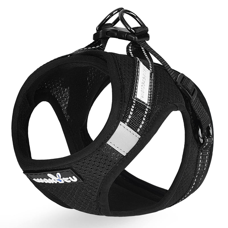 Wakytu Breathable Dog Harness Set with Phone Label, Step-in Adjustable Cat Vest Harness with Leash and Dog Poop Bag Holder, Reflective Dog Vest Harness, Pet Harness for Small Cats up to Large Dogs XS (Chest: 8.5 - 10.5" * Only Kitten) 1.0 Black-No Pull - BeesActive Australia