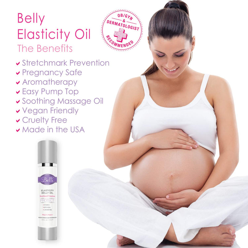 Belli Elasticity Belly Oil – Stretch Mark Protection for Smooth, Healthy Skin – OB/GYN and Dermatologist Recommended – 3.8 oz. 3.8 Fl Oz (Pack of 1) - BeesActive Australia