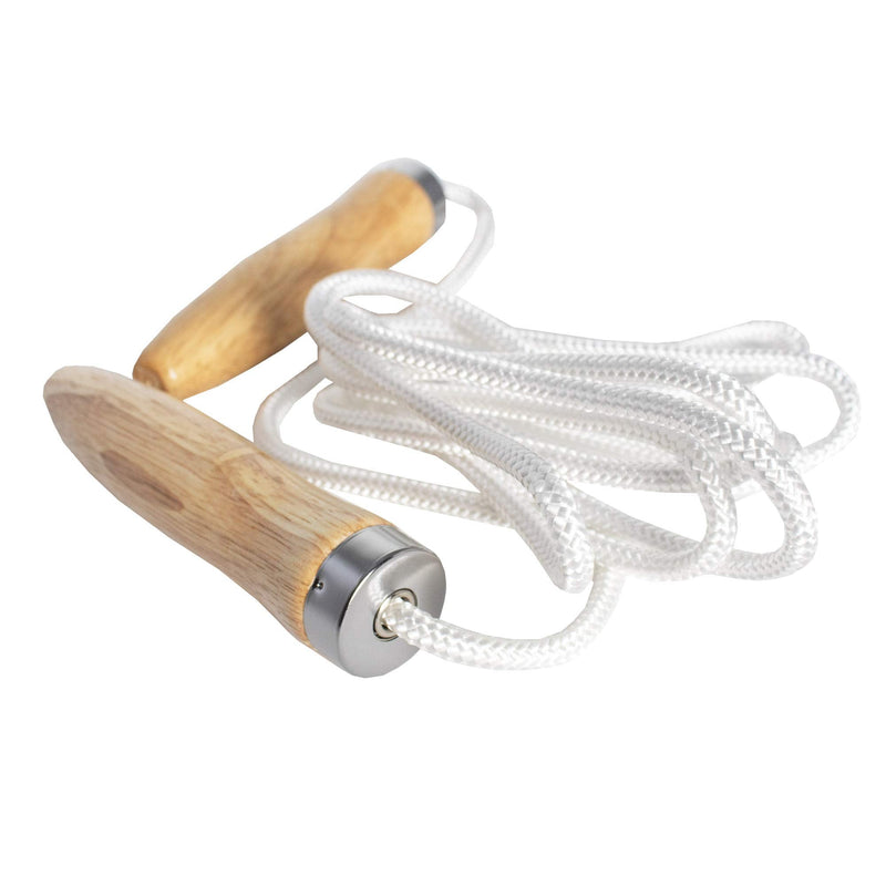 Cannon Sports White Jump Rope with Wooden Weighted Handles for Home Gym, Workout, & Fitness Travel (8.5 FT) - BeesActive Australia