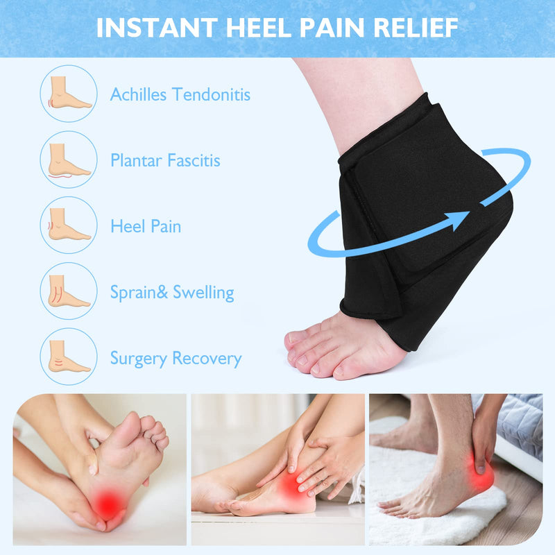 Heel Ice Pack for Pain Relief, Helthrelife Gel Ankle Ice Pack Wrap Adjustable for Heel Pain, Plantar Fasciitis, Achilles Tendinitis, Dry Cracked Heels, Sprain, Sports Injuries Pack of 1 - BeesActive Australia