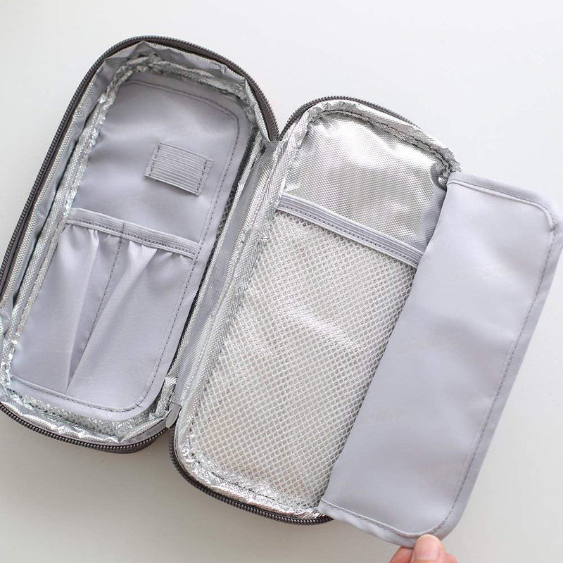 Travel Insulin Cool Bag by HEALUA- Diabetic Organizer Portable Medical Travel Cooler Case Pack with 2 X 48 Hour Extra Cool Reusable Ice Packs, Thermometer & Used Needle Pouch - Carry On Approved Size 1 Count (Pack of 1) - BeesActive Australia