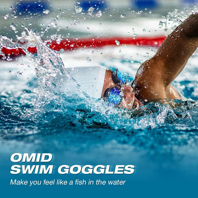 Swim Goggles, OMID P1 Polarized Swimming Goggles, Anti-Fog for Men Women Adult P-polarized - Navy Blue - BeesActive Australia