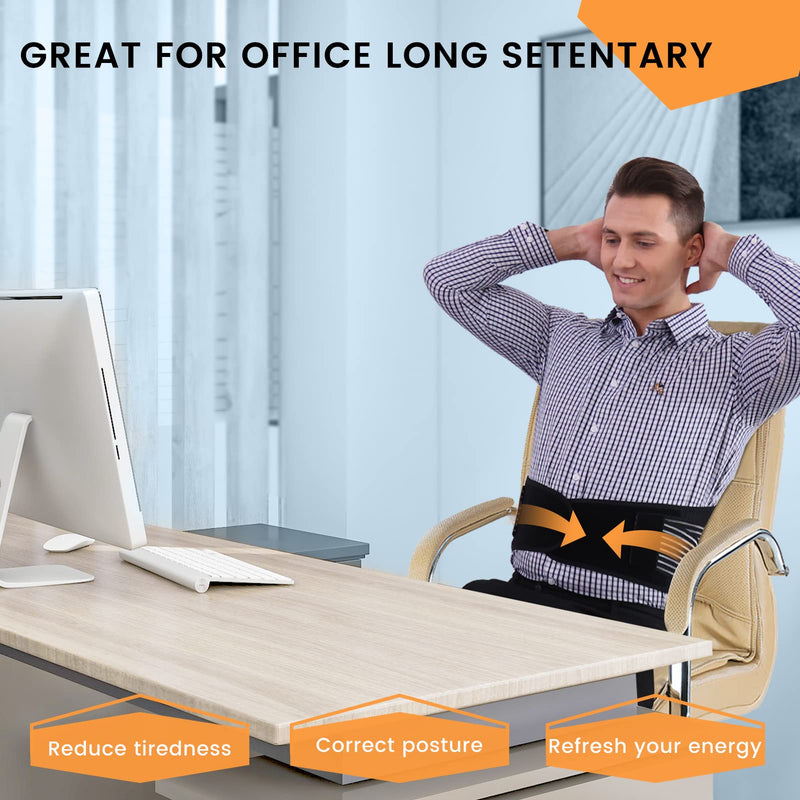 MTGBO Back Brace for Men Lower Back, Back Support Belt with 4 Stainless Steel Support Stays and Breathable Air Mesh for Lower Back Pain Relief, Sedentary, Sciatica, Work, Posture, Lifting(M 31-38") Medium - BeesActive Australia