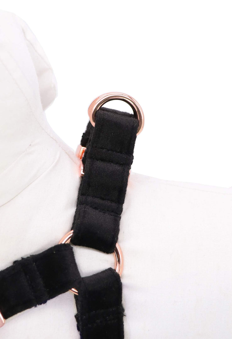 ARING PET Dog Halter Harness, Velvet Dog Harness, No Pull Dog Halter Harness, Adjustable Heavy Duty Dog Harness for Small Medium Large Dogs Medium (Pack of 1) Black - BeesActive Australia